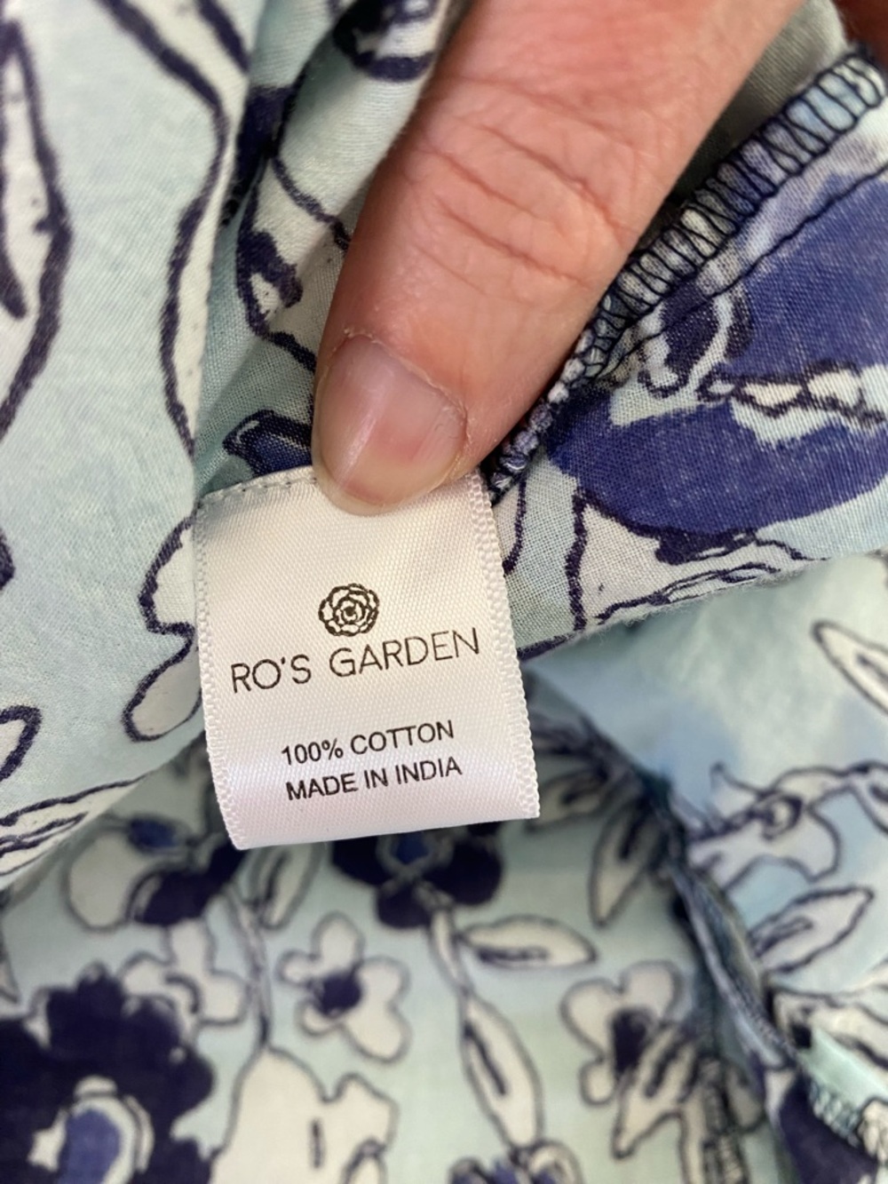 Ro's Garden Venus Midi Dress Benjamin Blue Floral Large Cotton Cottagecore - Picture 10 of 13